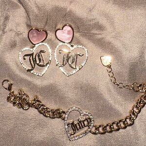 Juicy couture earrings and bracelet set